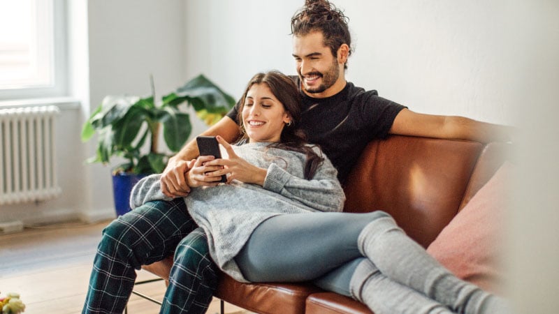 couple on sofa